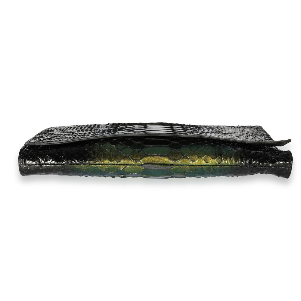 Gucci Green Python Journal Clutch - image 4